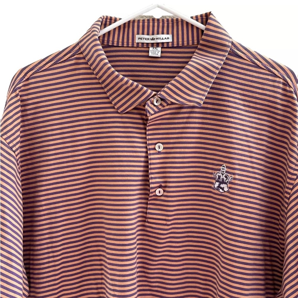 Peter Millar Men’s 2X-Large Polo Shirt Golf 2XL Short Sleeves Striped Casual